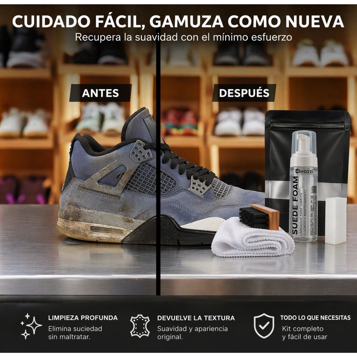 Limpiador En Espuma Para Gamuza, Nobuck, Ante 150 Ml