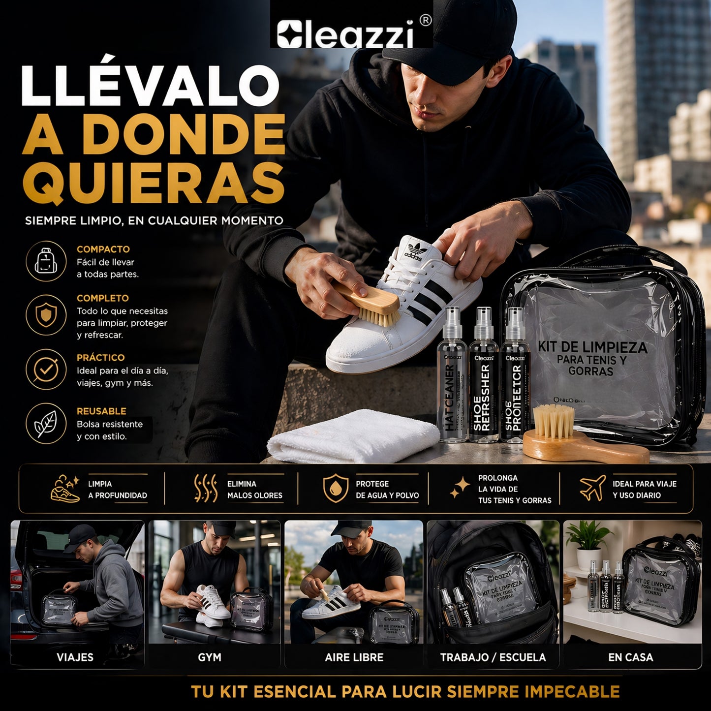 Kit Completo De Limpieza Tenis Y Gorras Varios Materiales 6 Pzs