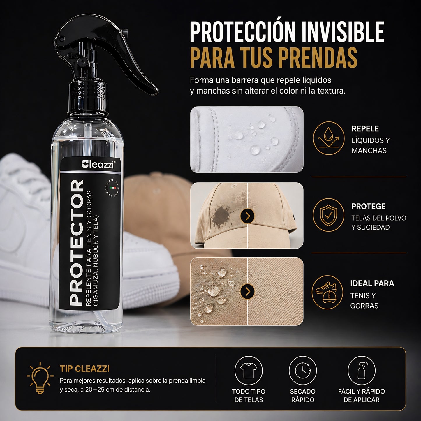 Spray Protector De Tenis Repelente Limpieza De Tenis Cleazzi 177ml