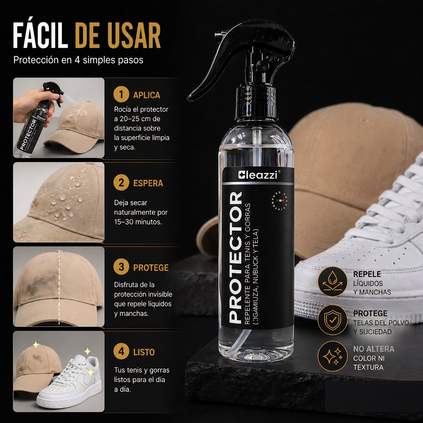 Spray Protector De Tenis Repelente Limpieza De Tenis Cleazzi 177ml