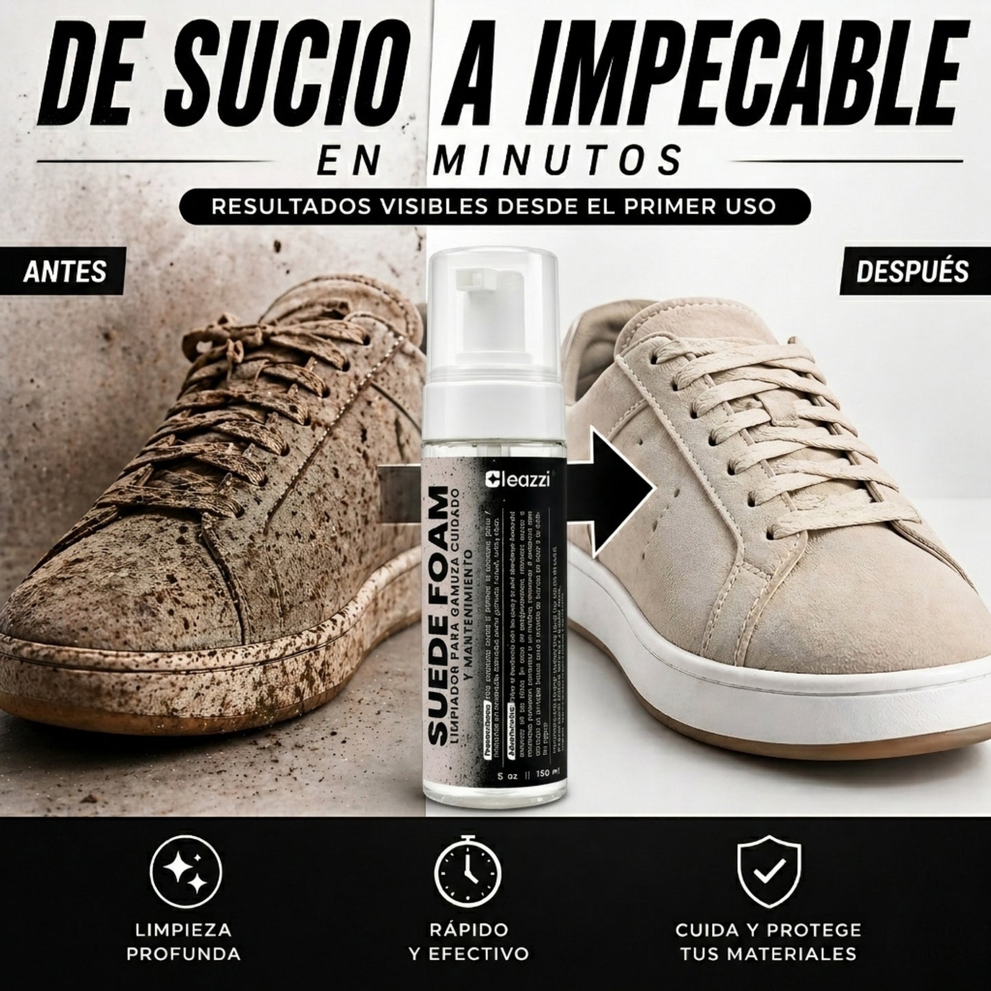 Limpiador En Espuma Para Gamuza, Nobuck, Ante 150 Ml