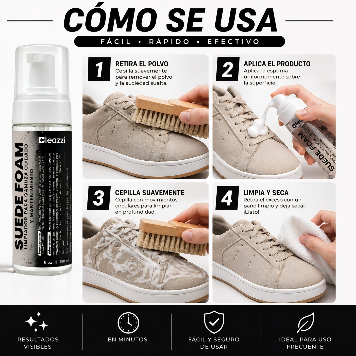 Limpiador En Espuma Para Gamuza, Nobuck, Ante 150 Ml
