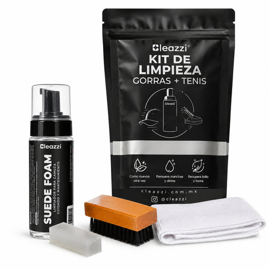 Kit Completo de Limpieza para Gamuza, Ante y Nobuck con Borrador, Cepillo y Microfibra (150 ml)