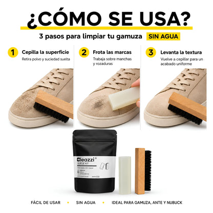 Kit De Limpieza De Tenis De Gamuza Goma Y Cepillo
