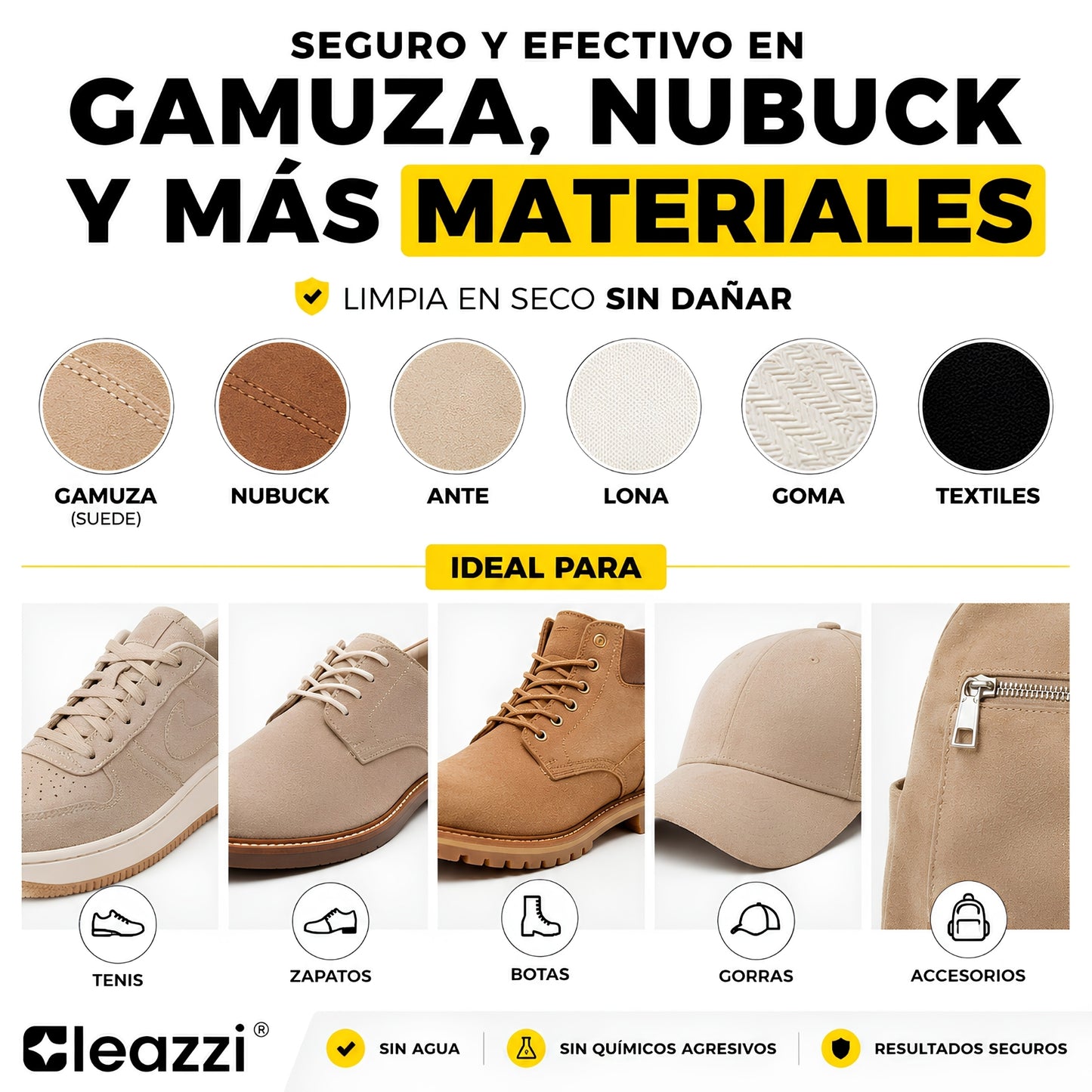 Kit De Limpieza De Tenis De Gamuza Goma Y Cepillo