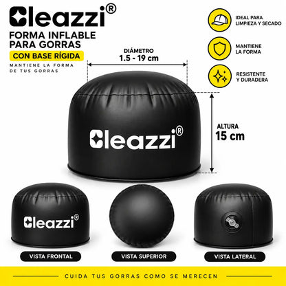 Horma Inflable para Gorras Cleazzi Negra | Soporte para Limpieza y Secado de Gorras