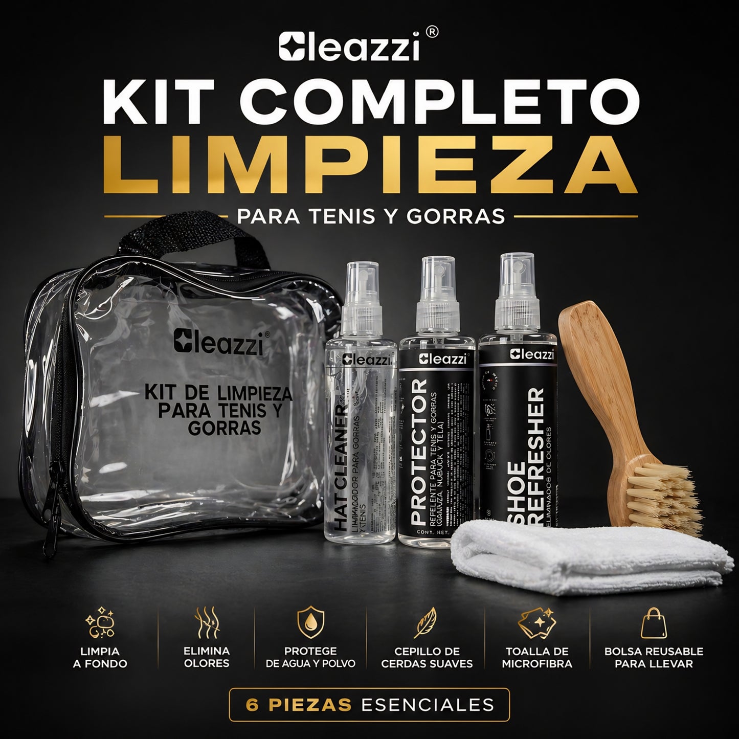 Kit Completo De Limpieza Tenis Y Gorras Varios Materiales 6 Pzs