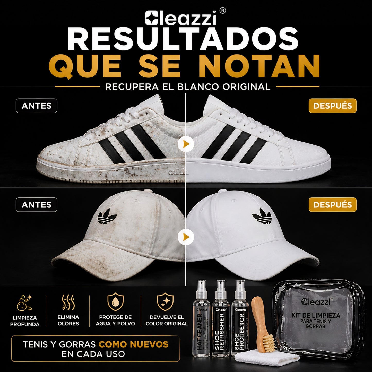 Kit Completo De Limpieza Tenis Y Gorras Varios Materiales 6 Pzs